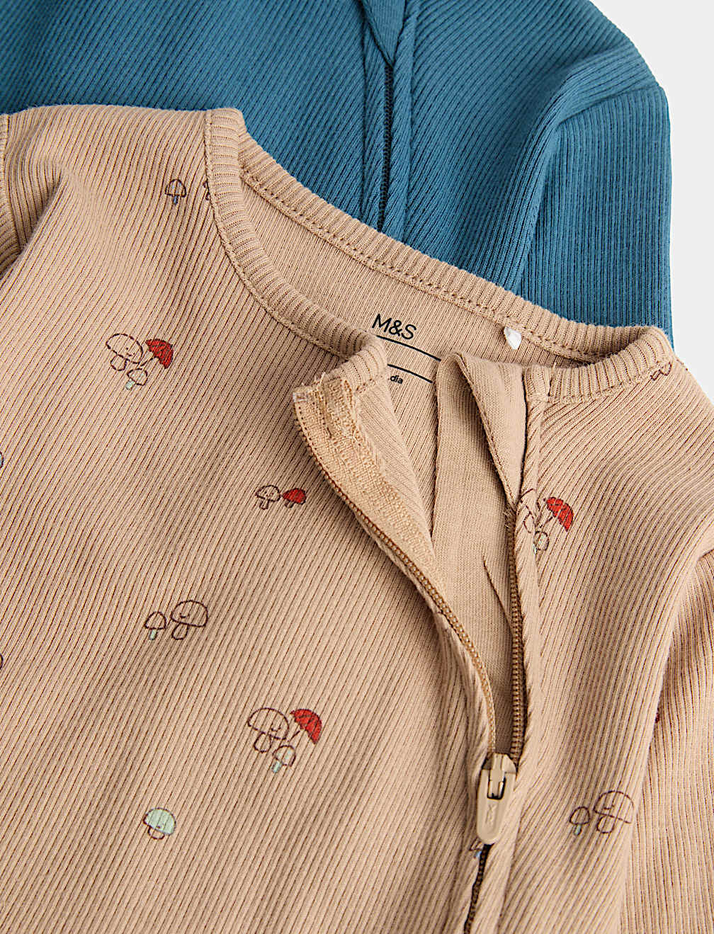 3 Pack Cotton Rich Mushroom Sleepsuits (0-3 Yrs)
