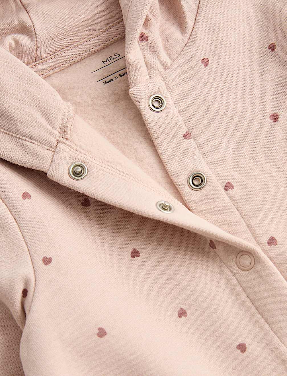 Cotton Rich Heart Hooded All in One (0-3 Yrs)