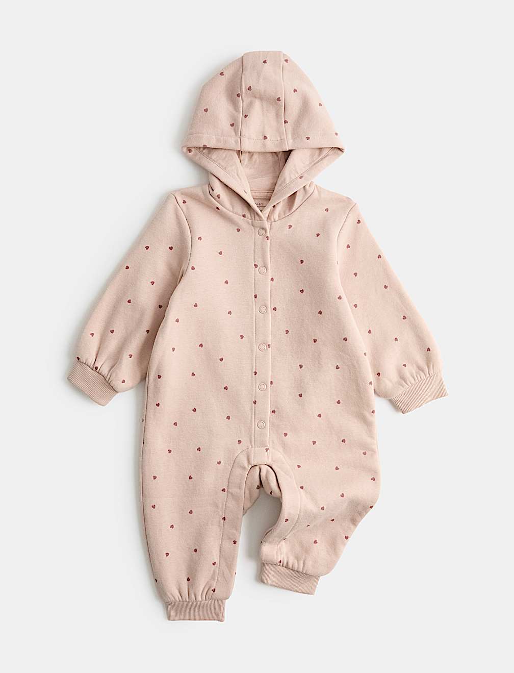 Cotton Rich Heart Hooded All in One (0-3 Yrs)