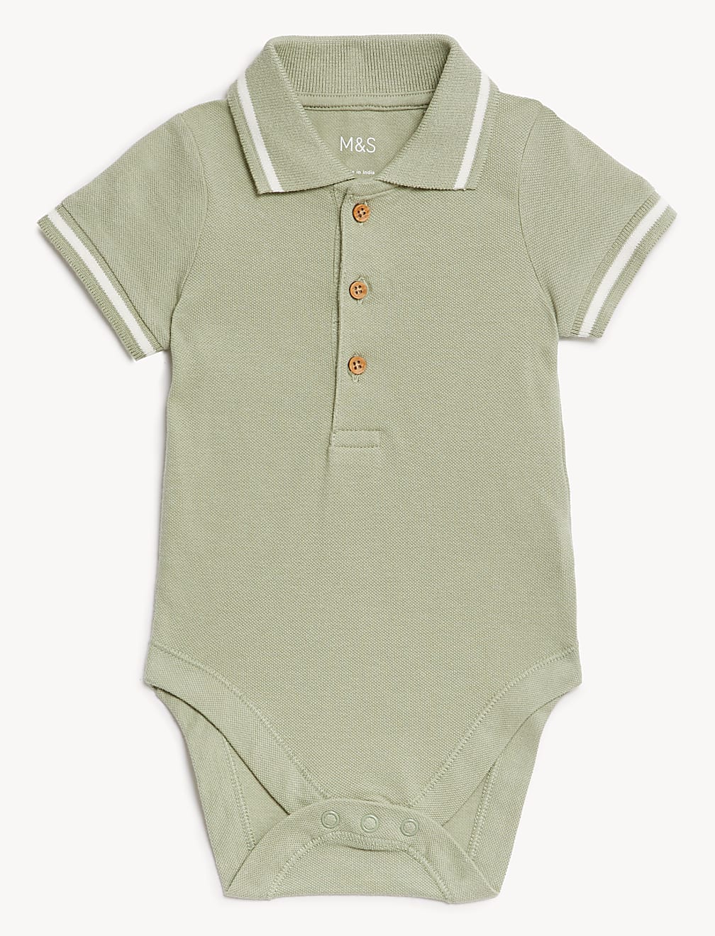 3pk Pure Cotton Polo Bodysuits (0-3 Yrs)