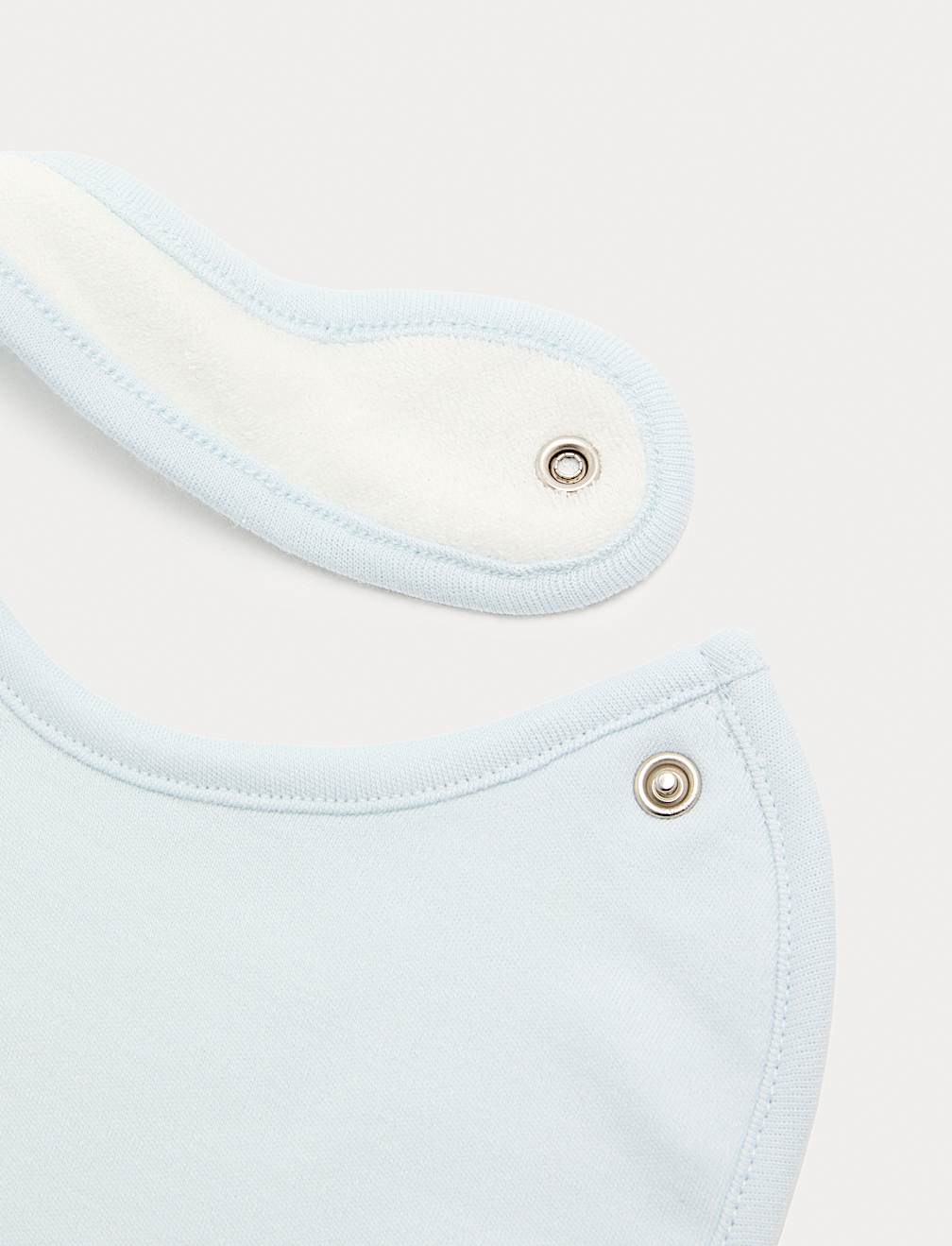 5 Pack Cotton Rich Plane Print Dribble Bibs