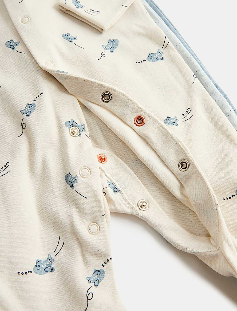 3 Pack Pure Cotton Plane Sleepsuits (5lbs-3 Yrs)