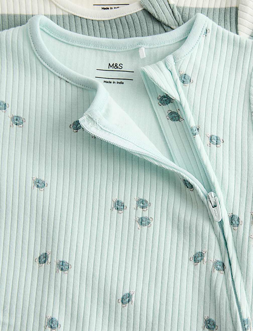 3 Pack Cotton Rich Sea Life Print Rompers (7lbs-3 Yrs)