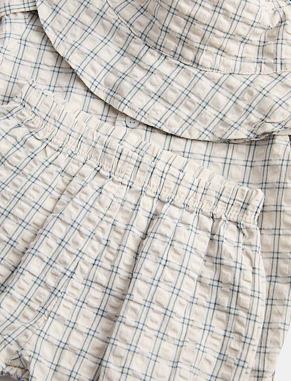 3 Piece Gingham Outfit & Hat Set (0-2 Yrs)