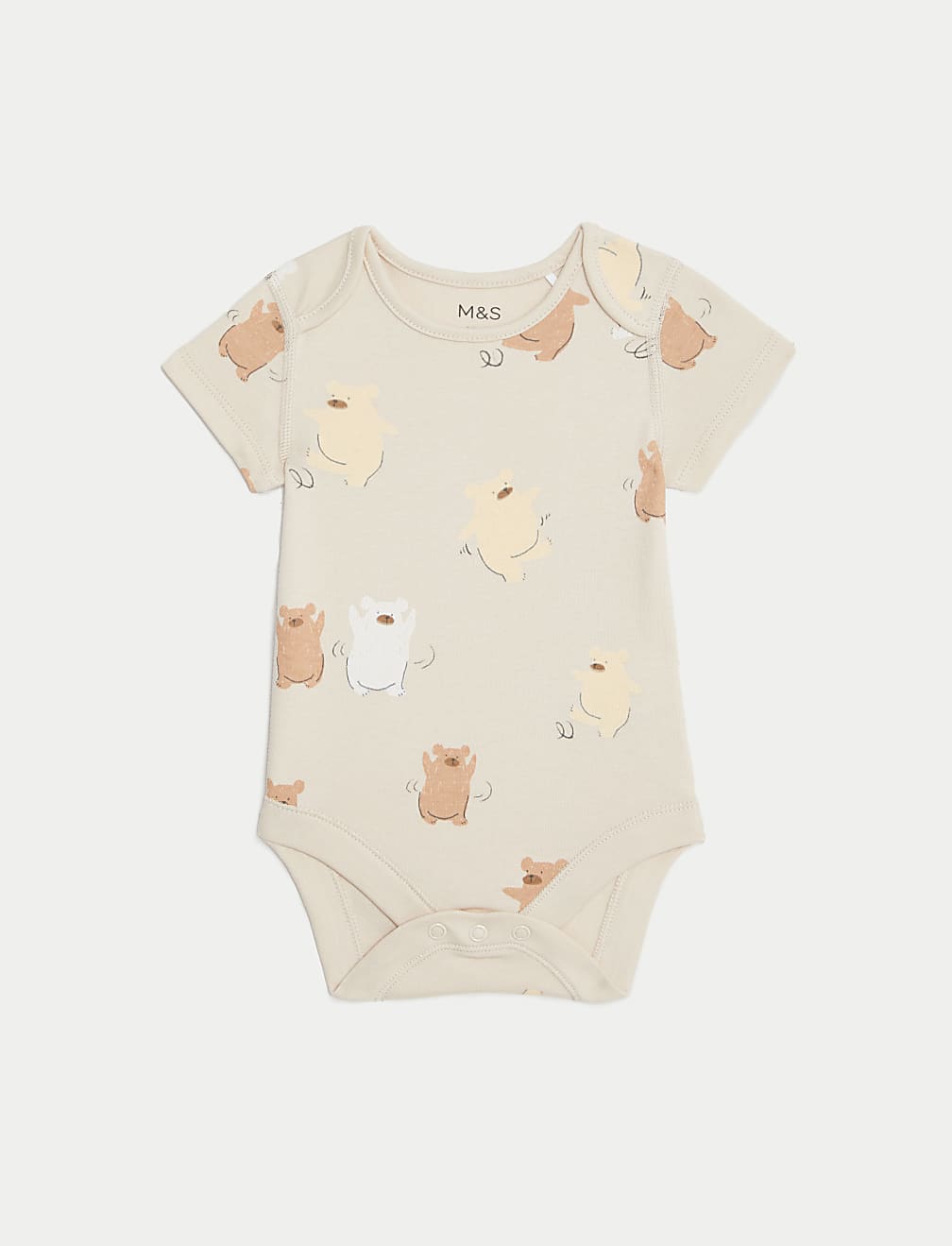 3pk Pure Cotton Dancing Bear Bodysuits (6½lbs - 3 Yrs)