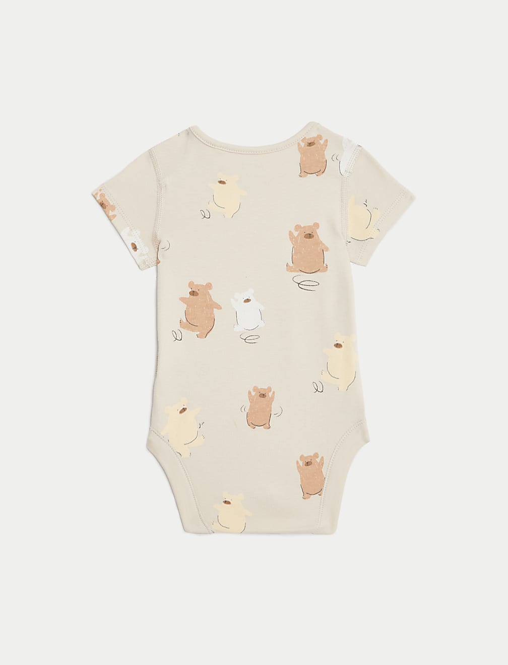 3pk Pure Cotton Dancing Bear Bodysuits (6½lbs - 3 Yrs)