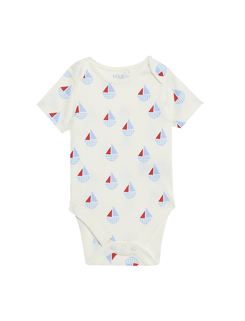 3pk Pure Cotton Boat Bodysuits (6½lbs-3 Yrs)