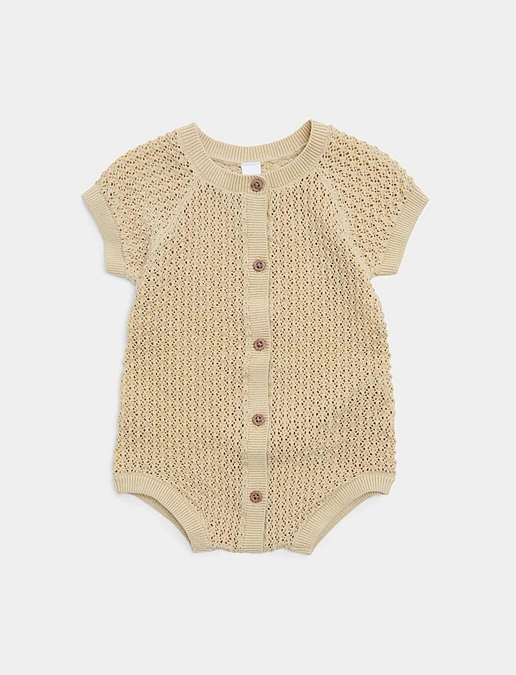 Pure Cotton Unisex Knitted Romper (7lbs-2 Yrs)
