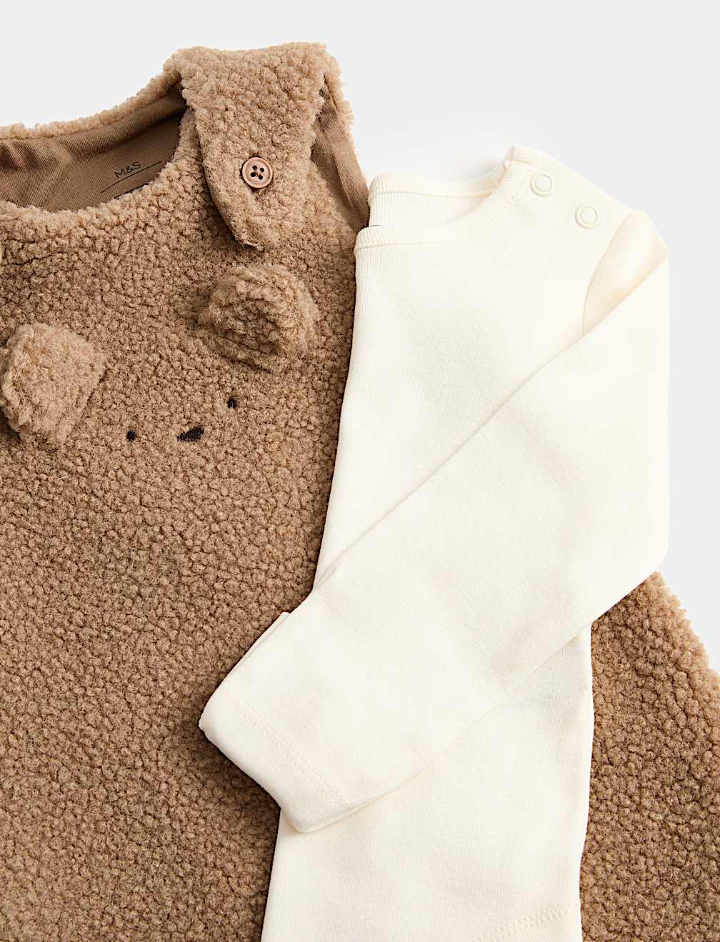 2 Piece Borg Dungaree & Bodysuit Outfit (7lbs - 12 Mths)
