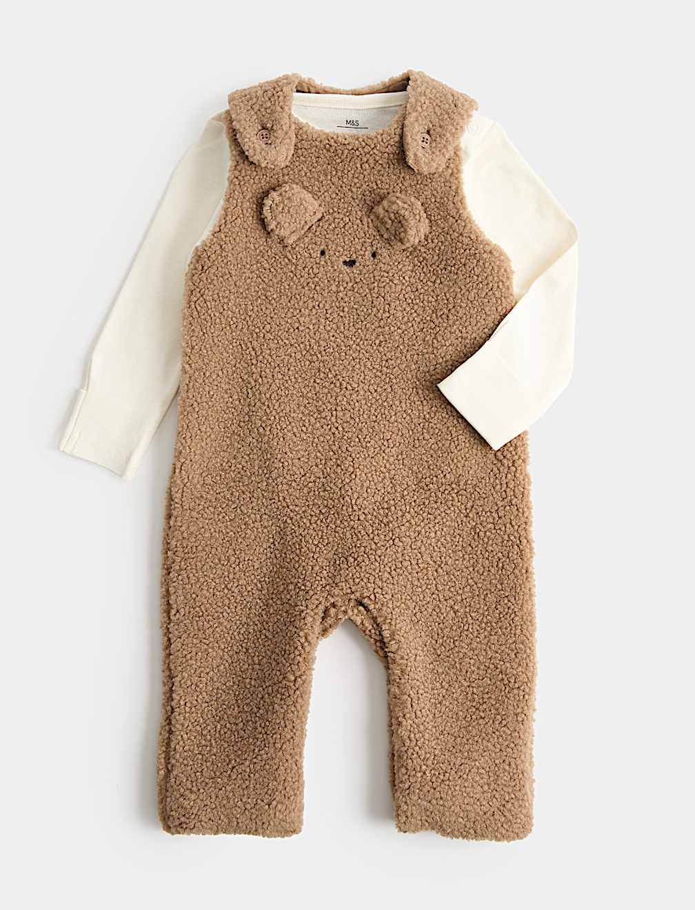 2 Piece Borg Dungaree & Bodysuit Outfit (7lbs - 12 Mths)
