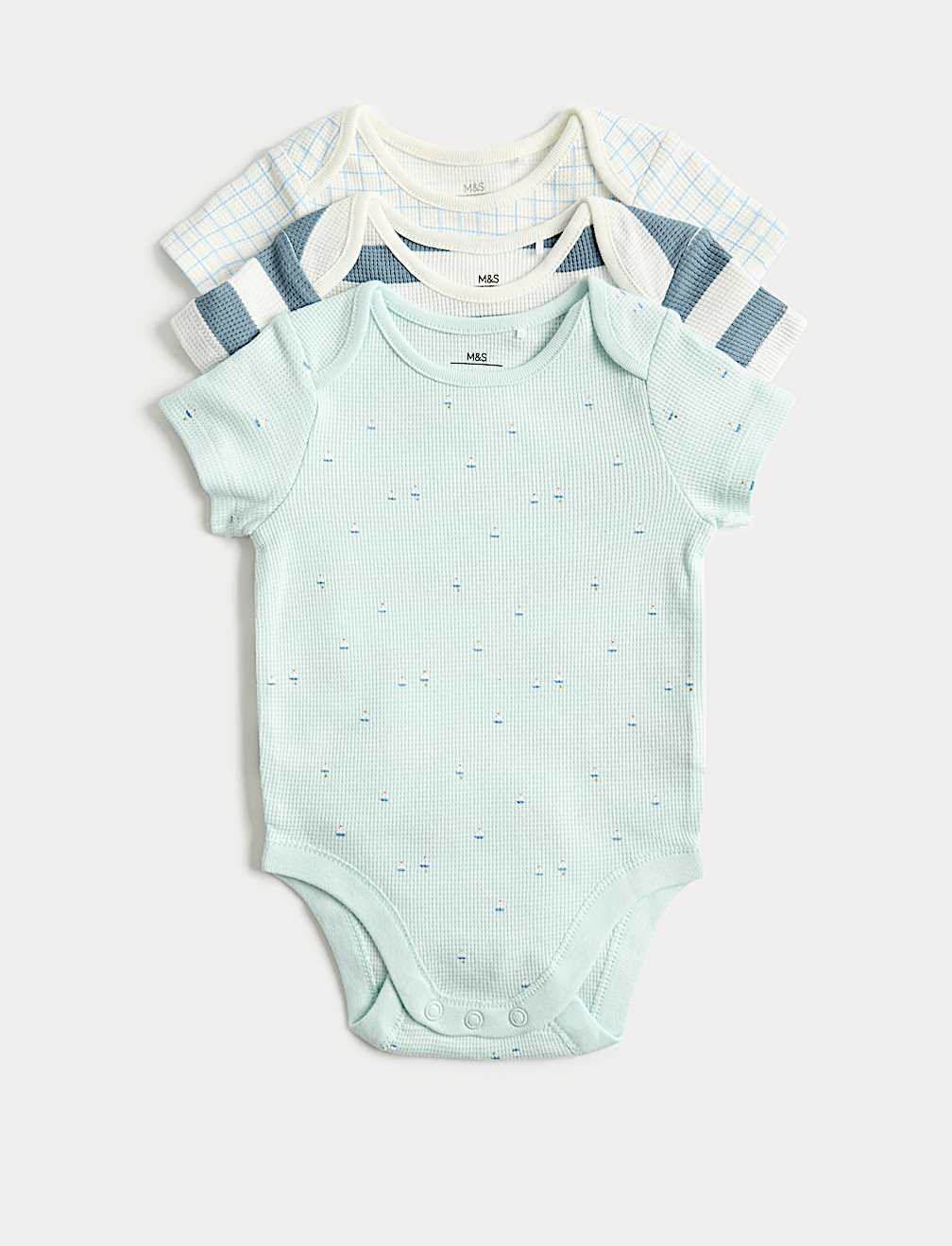3 Pack Pure Cotton Nautical Bodysuits (6&frac12;lbs-3 Yrs)