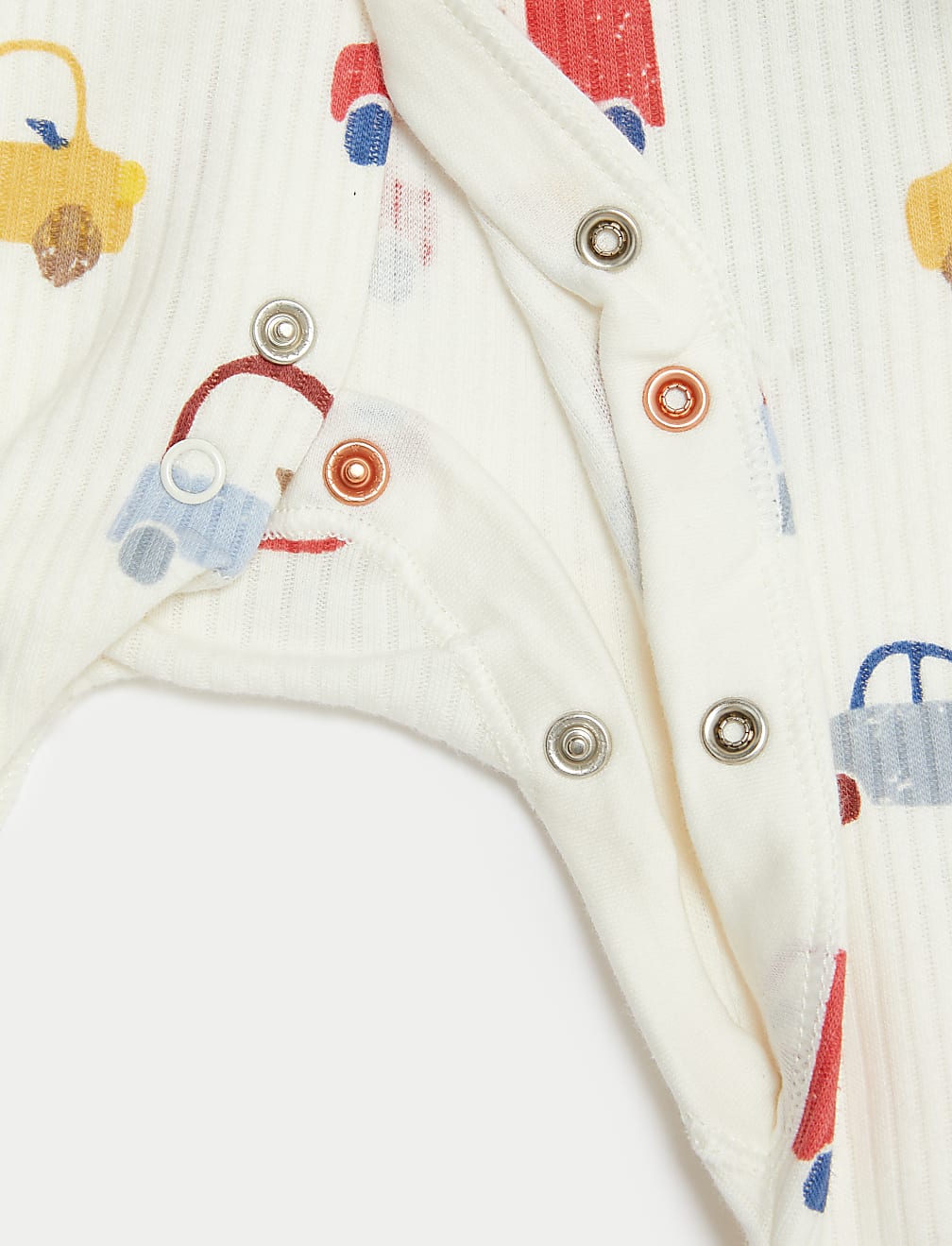 3pk Pure Cotton Ribbed Print Sleepsuits (6&frac12;lbs-3 Yrs)