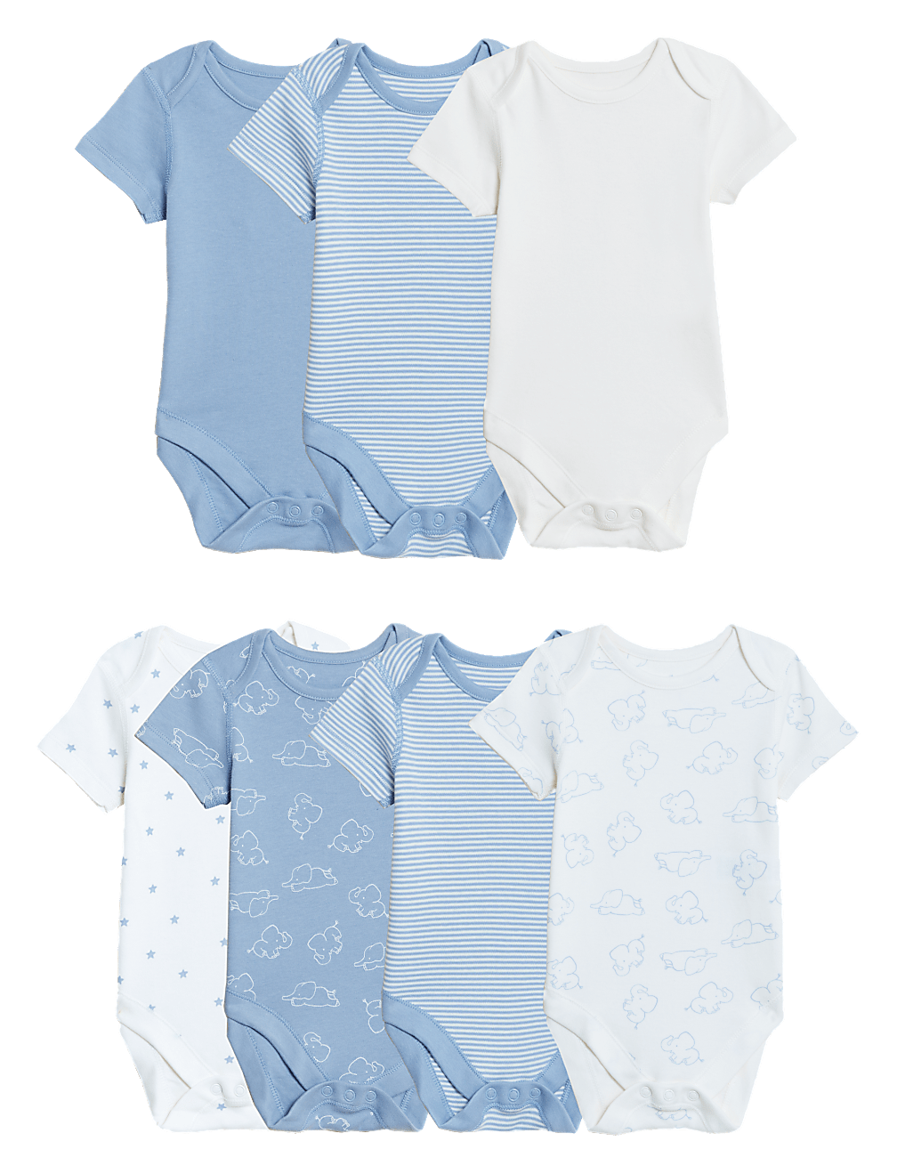 7pk Pure Cotton Bodysuits