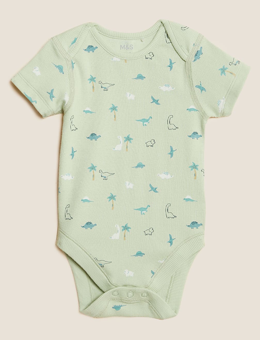 3pk Cotton Rich Dinosaur Bodysuits