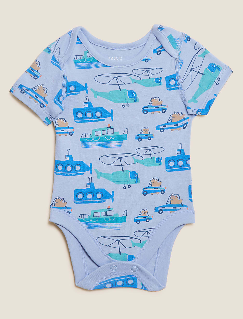 3pk Pure Cotton Animal Bodysuits (6½lbs - 3 Yrs)