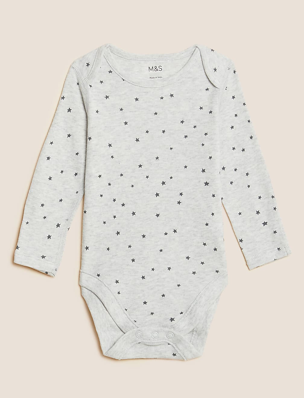 3pk Pure Cotton Star Bodysuits