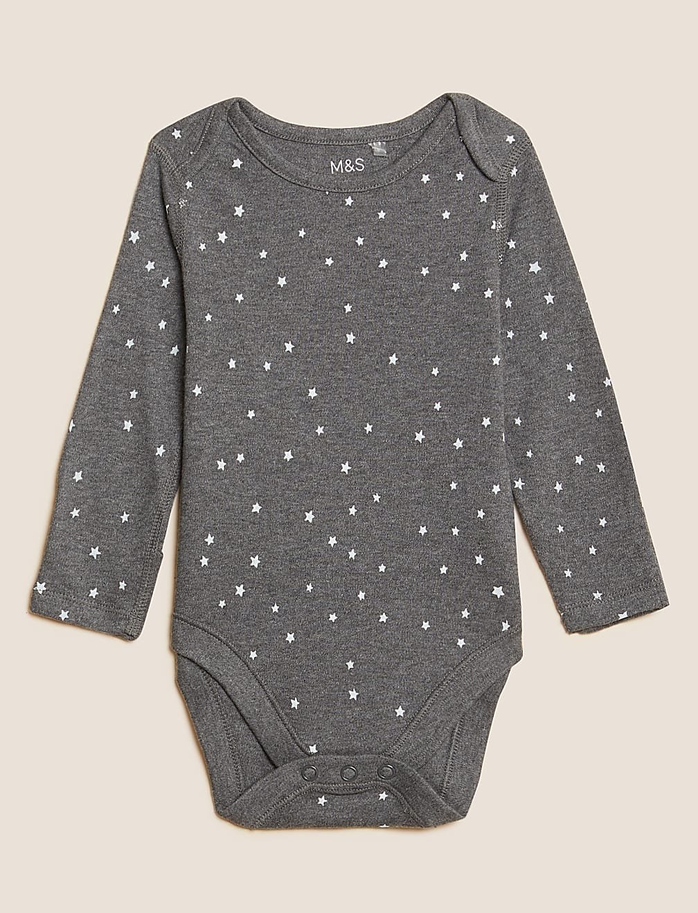 3pk Pure Cotton Star Bodysuits