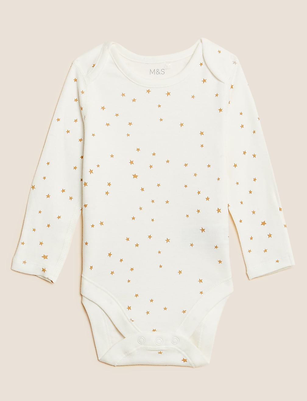 3pk Pure Cotton Star Bodysuits