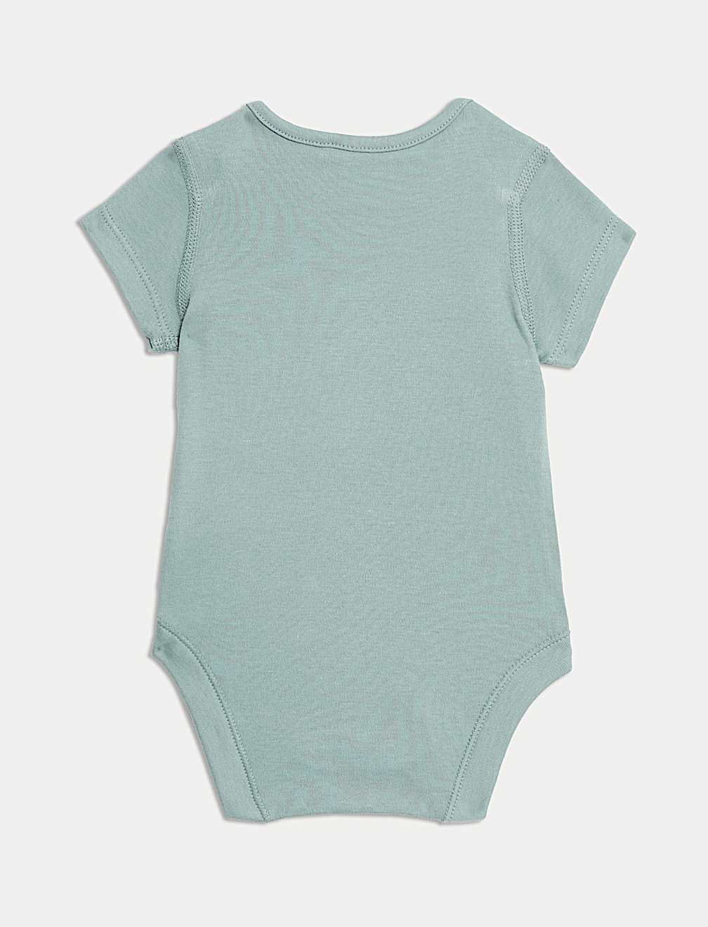 5pk Plain Green Short Sleeve Bodysuit