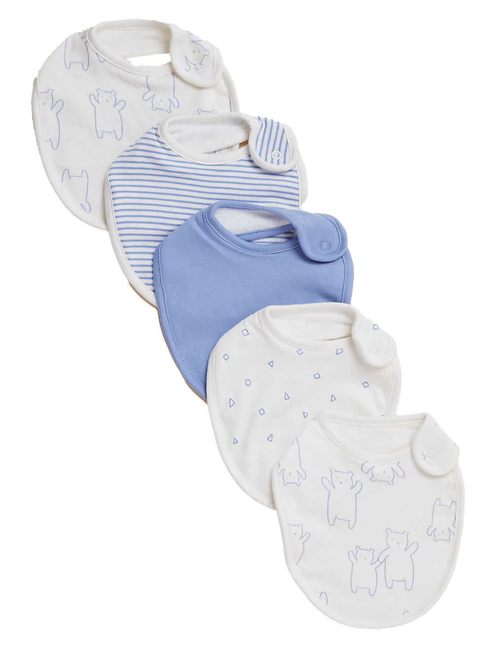 5pk Cotton Printed Dribble Bibs