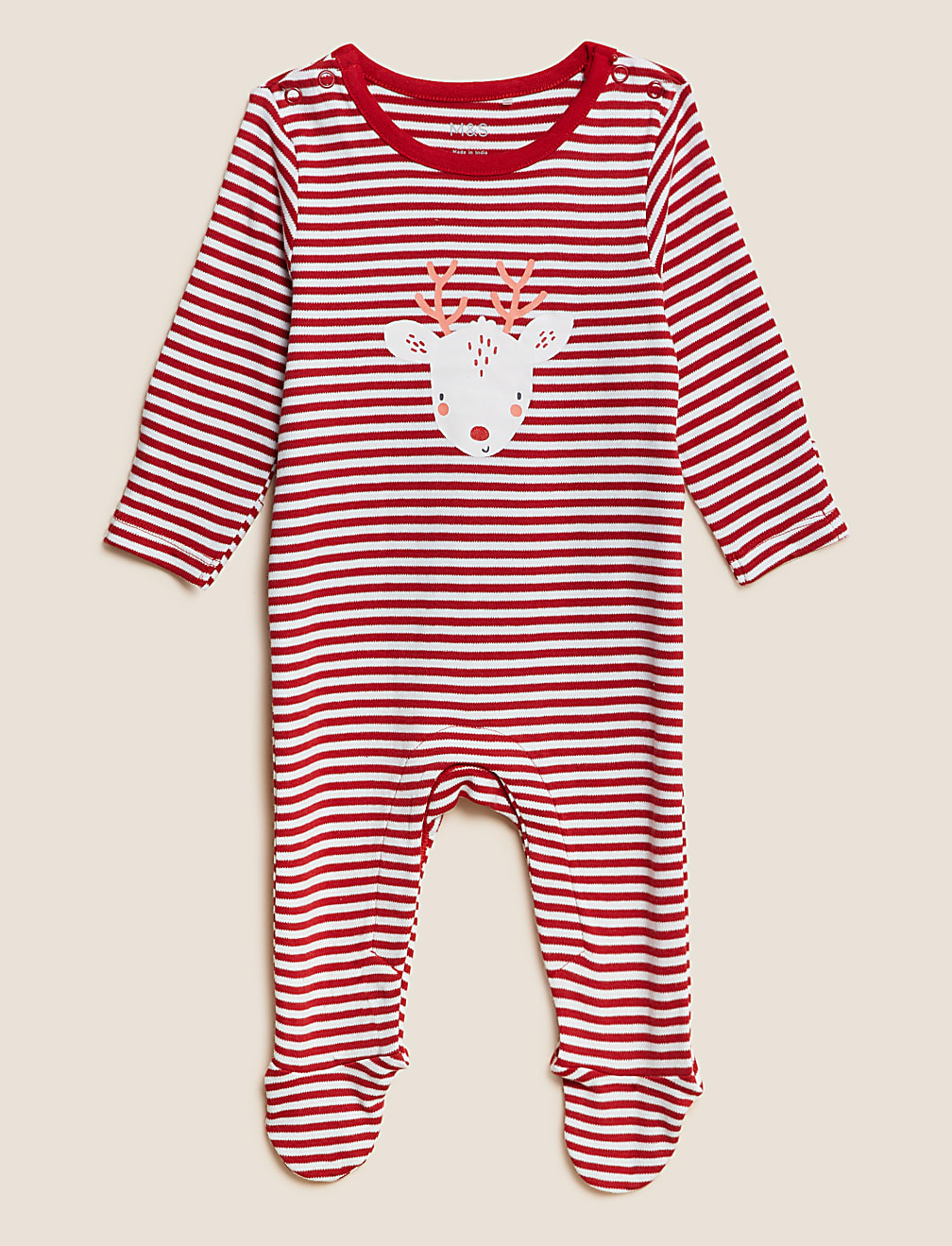 3pk Cotton Rich Christmas Sleepsuits