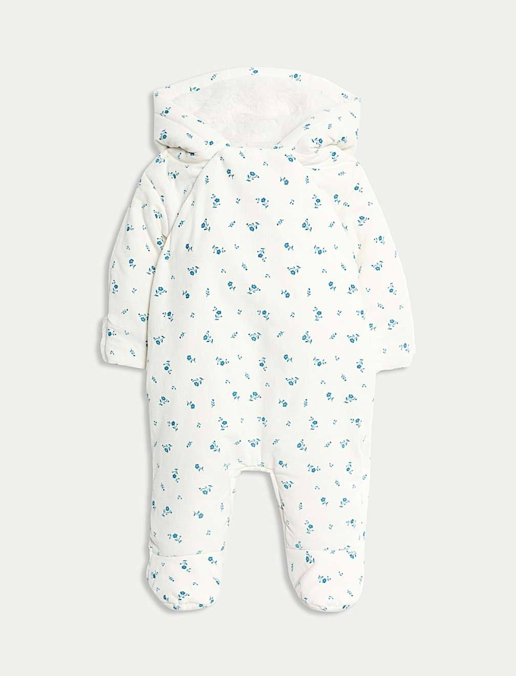 Cord Floral Pramsuit (0-12 Mths)