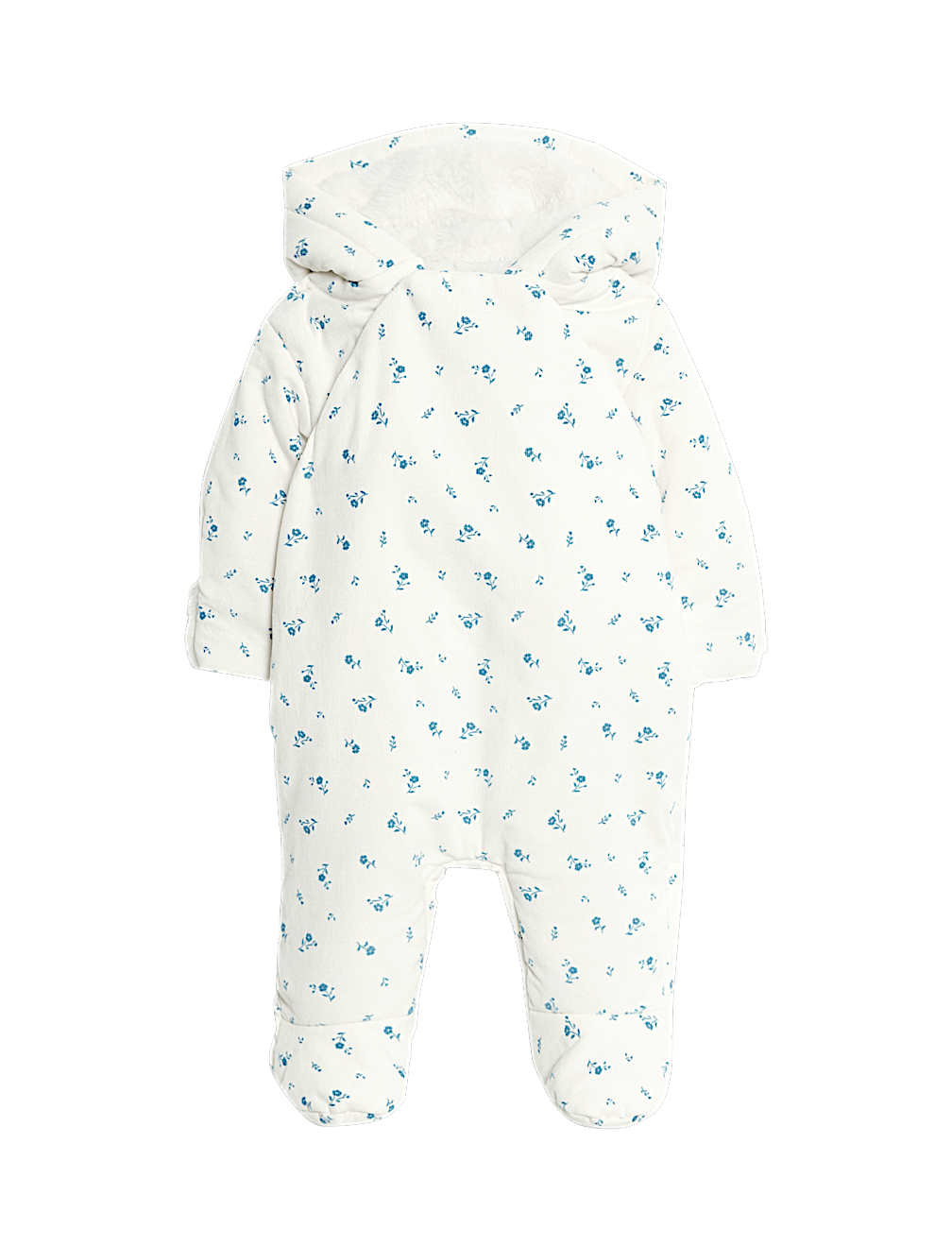 Cord Floral Pramsuit (0-12 Mths)