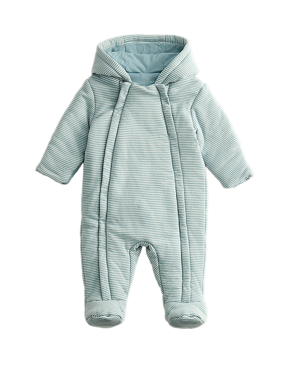 Cotton Rich Jersey Striped Pramsuit (0-12 Mths)