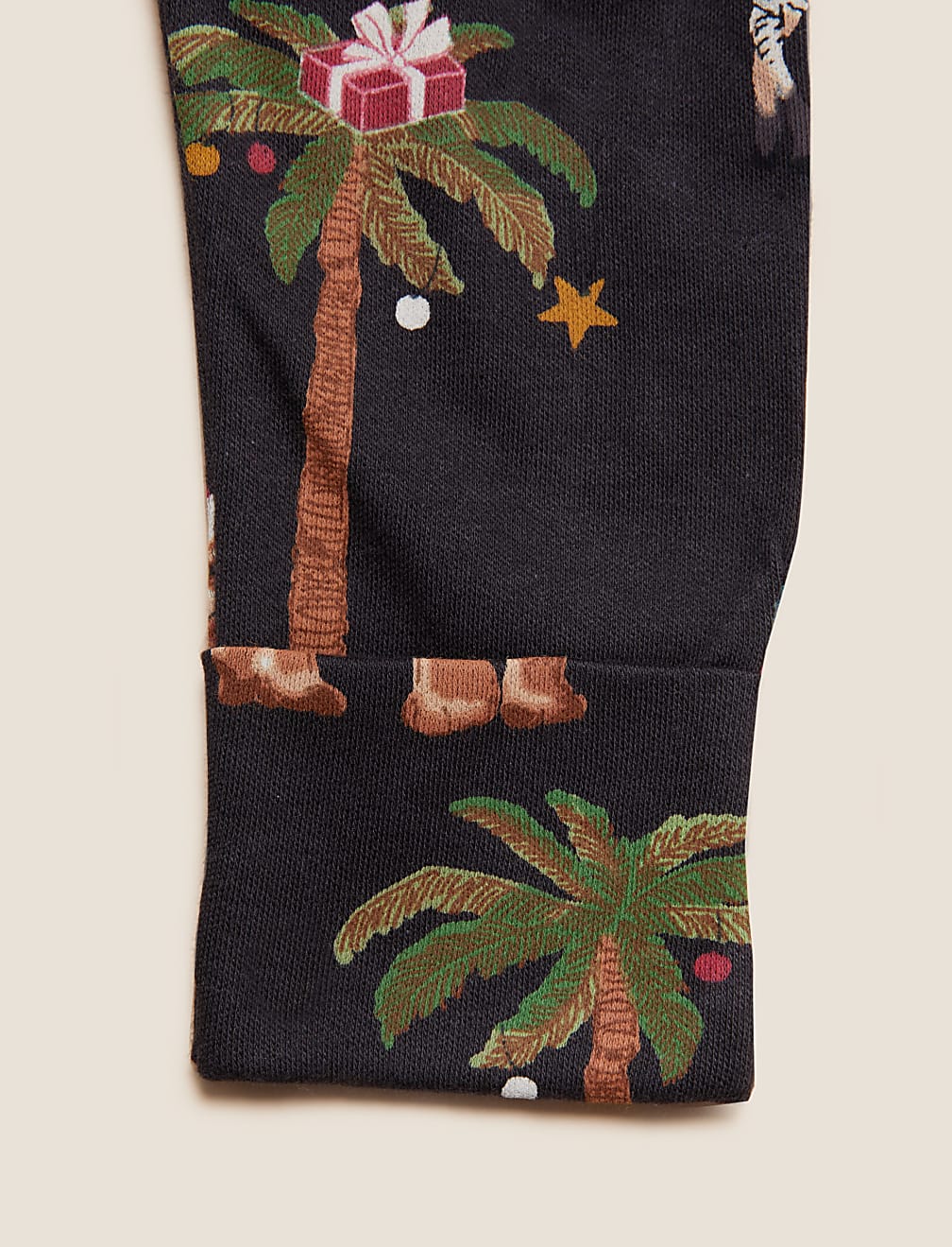 Pure Cotton Animal Print Christmas Sleepsuit