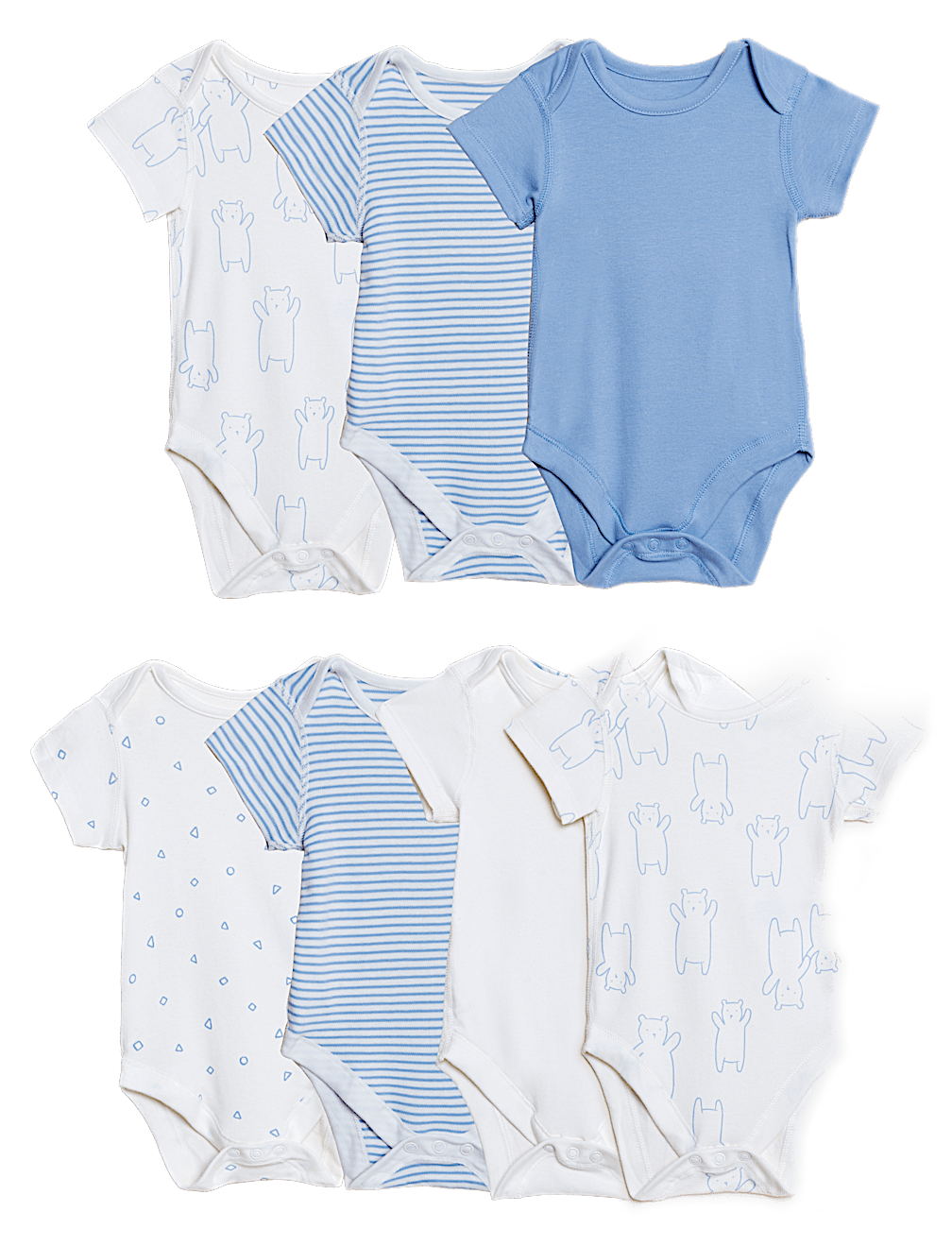 7pk Pure Cotton Printed Bodysuits (0-3 Yrs)