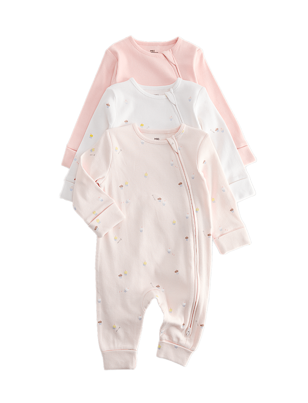 3 Pack Cotton Rich Sleepsuits (7lbs-3 Yrs)