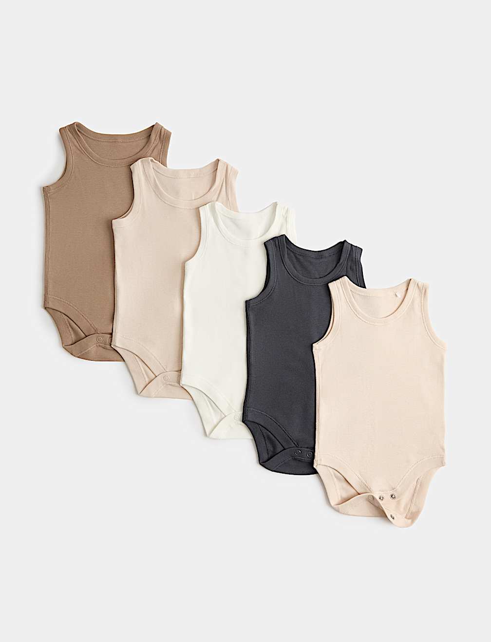 5 Pack Pure Cotton Bodysuits (7lbs - 3 Yrs)