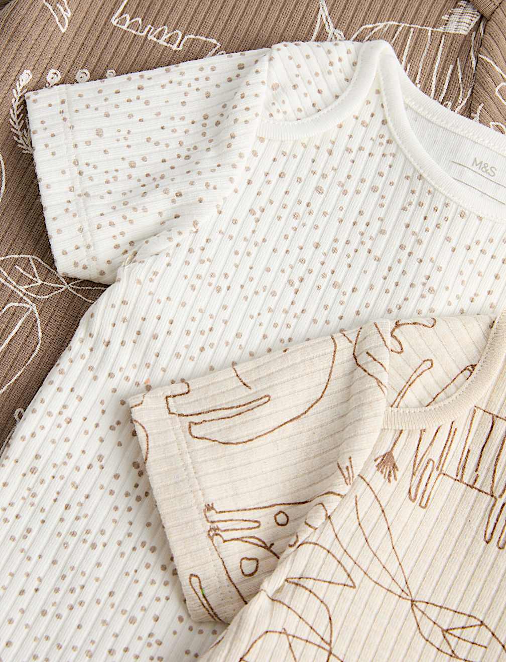 3 Pack Cotton Rich Safari Bodysuits (7lbs - 3 Yrs)