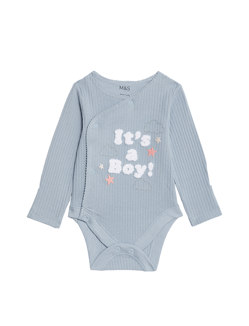 Pure Cotton It's A Boy Slogan Bodysuit (0-3 Mths)