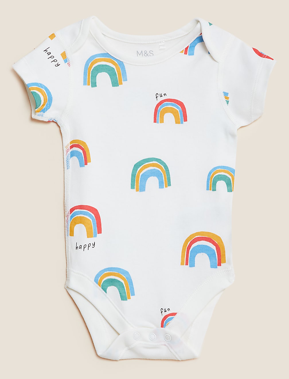 3pk Pure Cotton Rainbow Bodysuits (6&frac12;lbs - 3 Yrs)