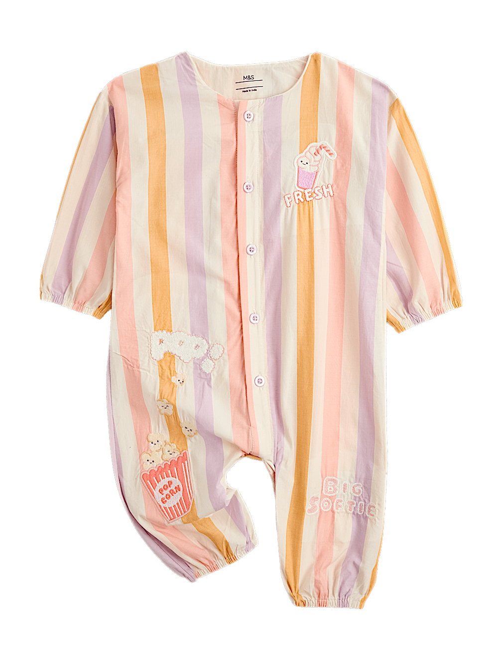 Pure Cotton Woven Cinema Striped All in One (0-24 Months)