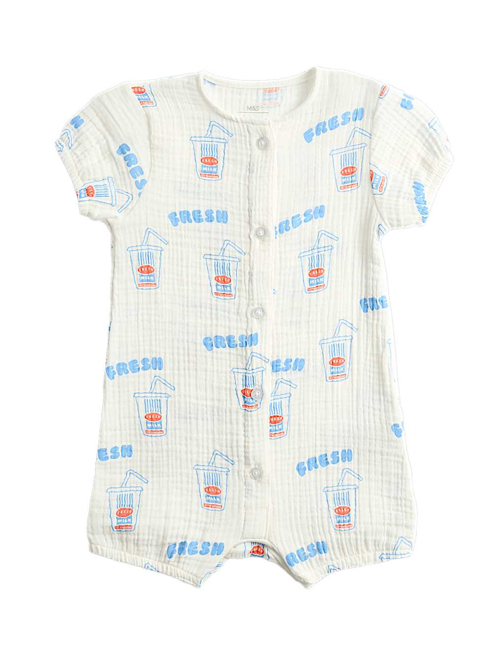 Pure Cotton Milkshake Print Romper (0-2 Yrs)
