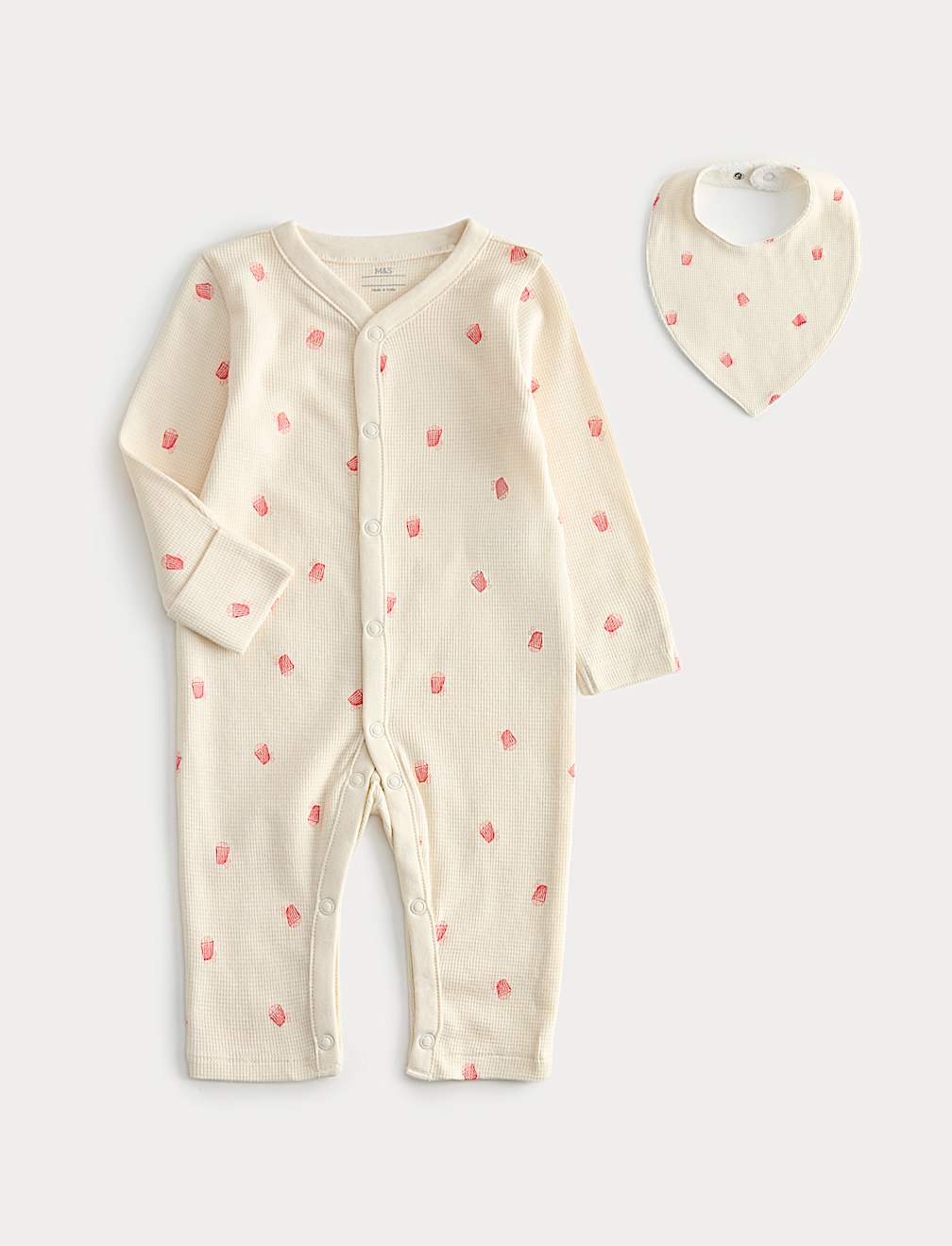 2 Piece Cotton Cinema Sleepsuit with Bib (7lbs-2 Yrs)