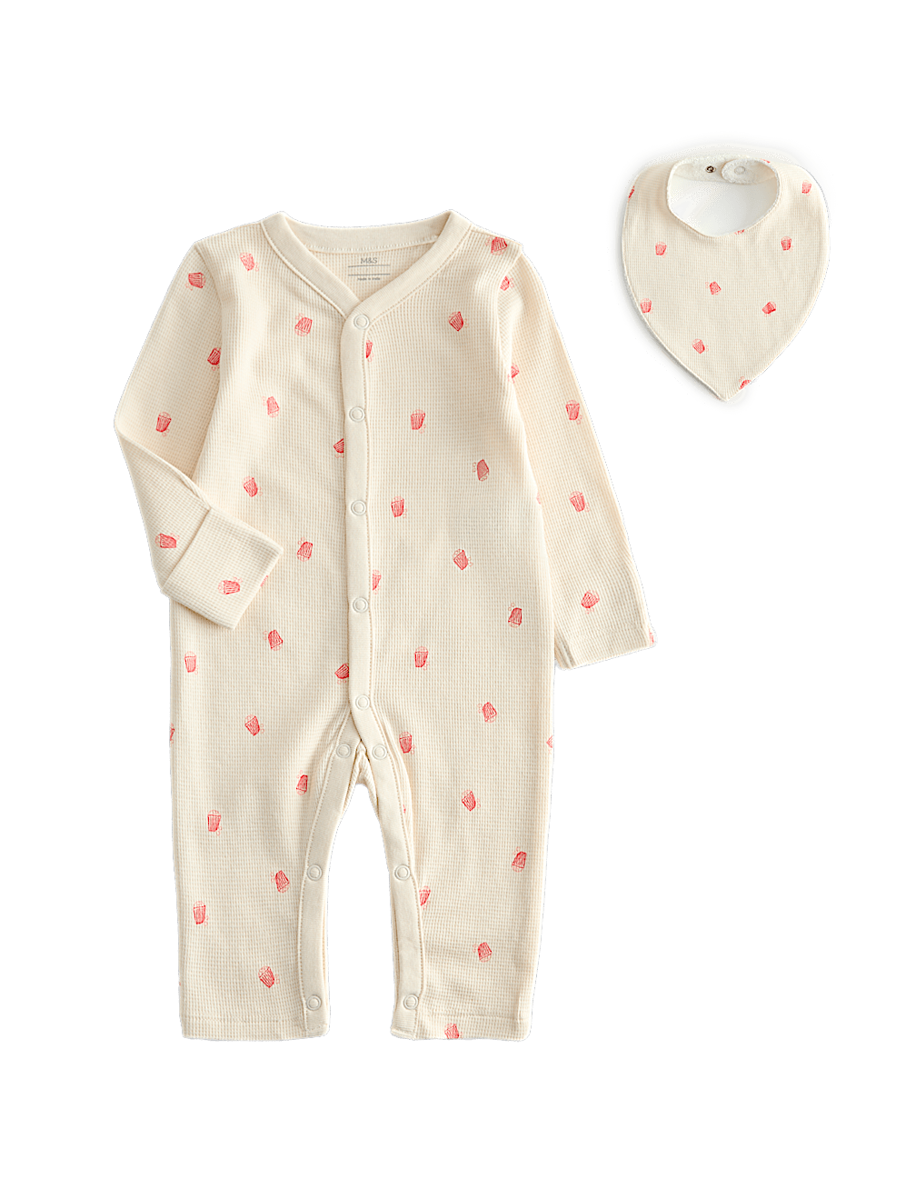 2 Piece Cotton Cinema Sleepsuit with Bib (7lbs-2 Yrs)