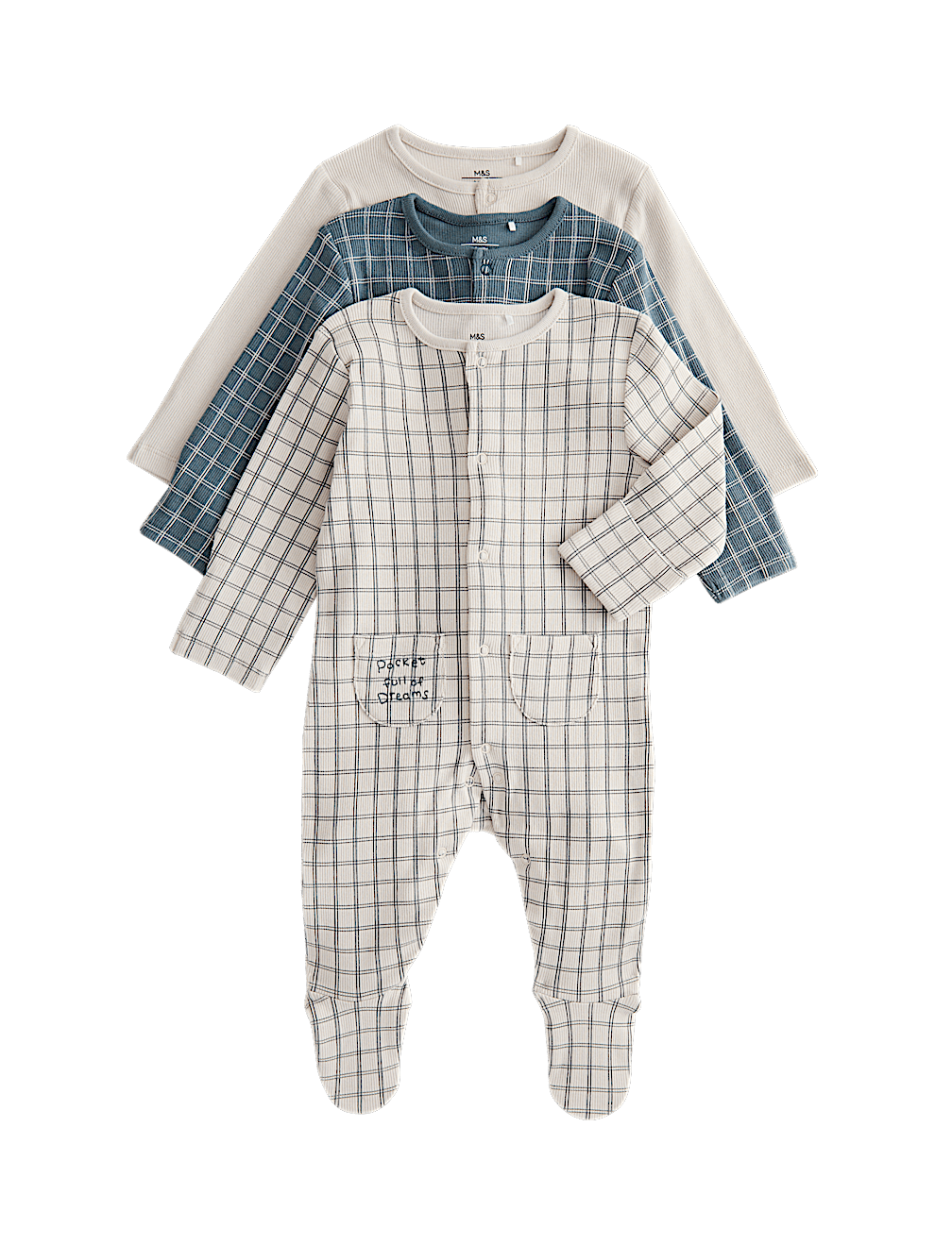 3 Pack Cotton Rich Sleepsuits (0-3 Yrs)