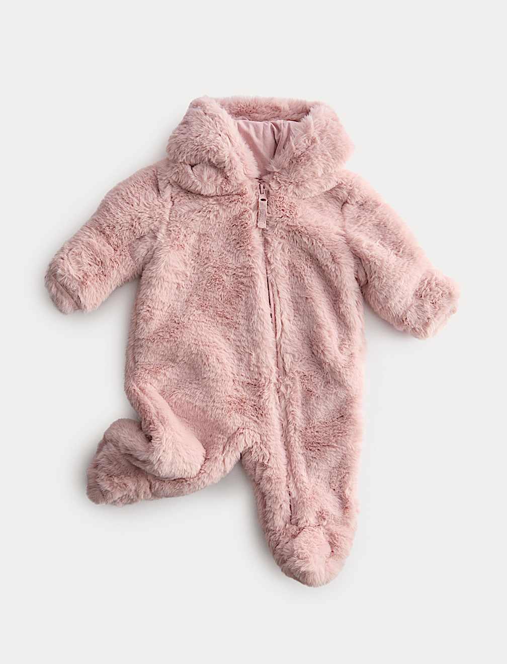 Faux Fur Hooded Pramsuit (0-12 Mths)