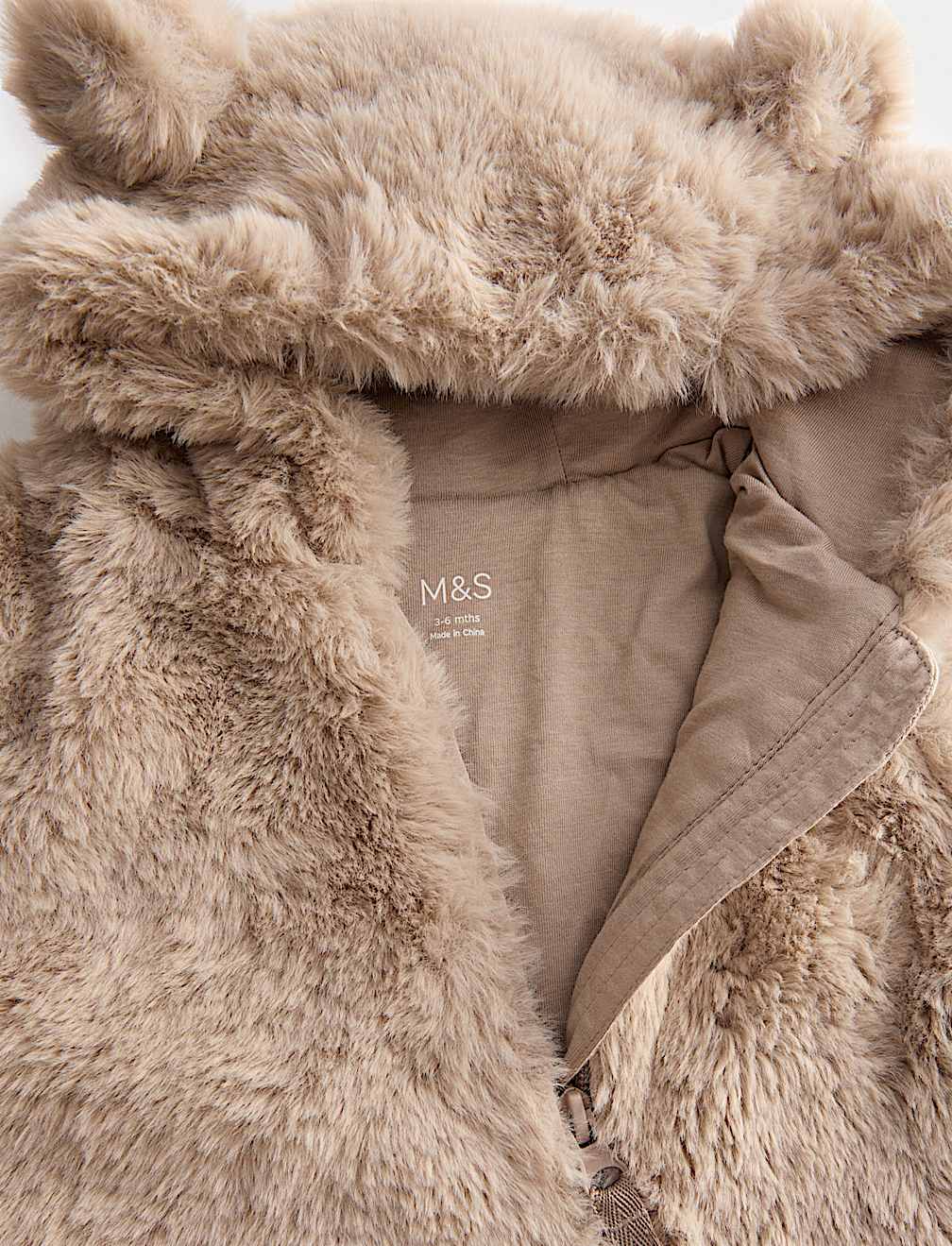 Faux Fur Hooded Pramsuit (0-12 Mths)