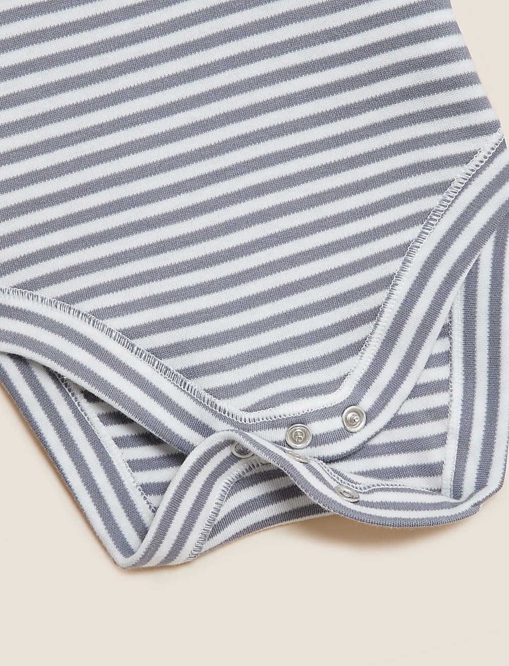 Pure Cotton Striped Teddy Bear Bodysuit (7lbs - 12 Mths)