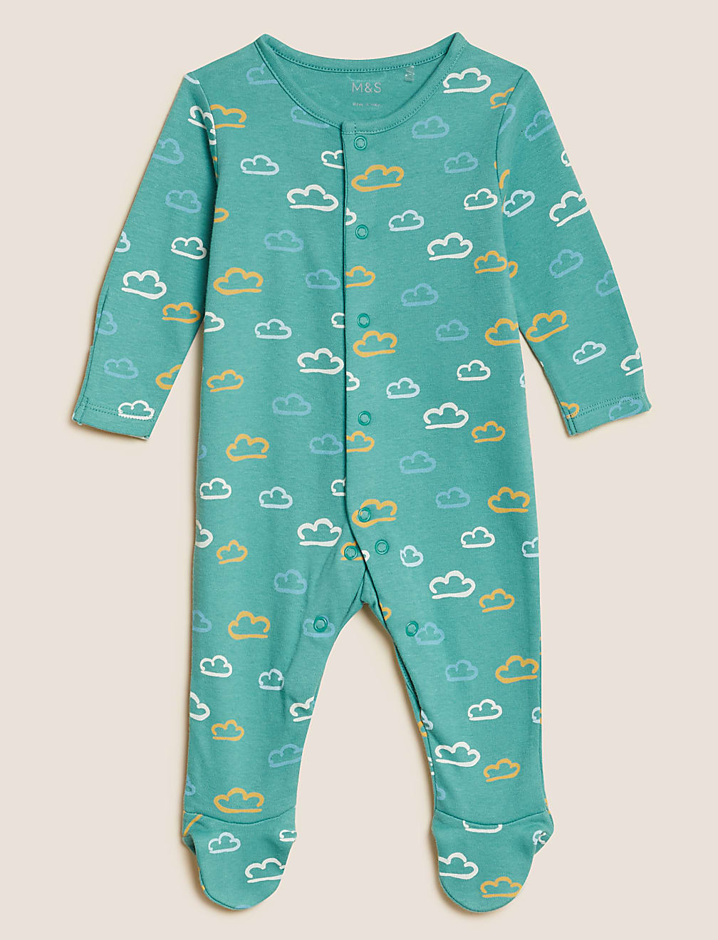 3pk Pure Cotton Patterned Sleepsuits