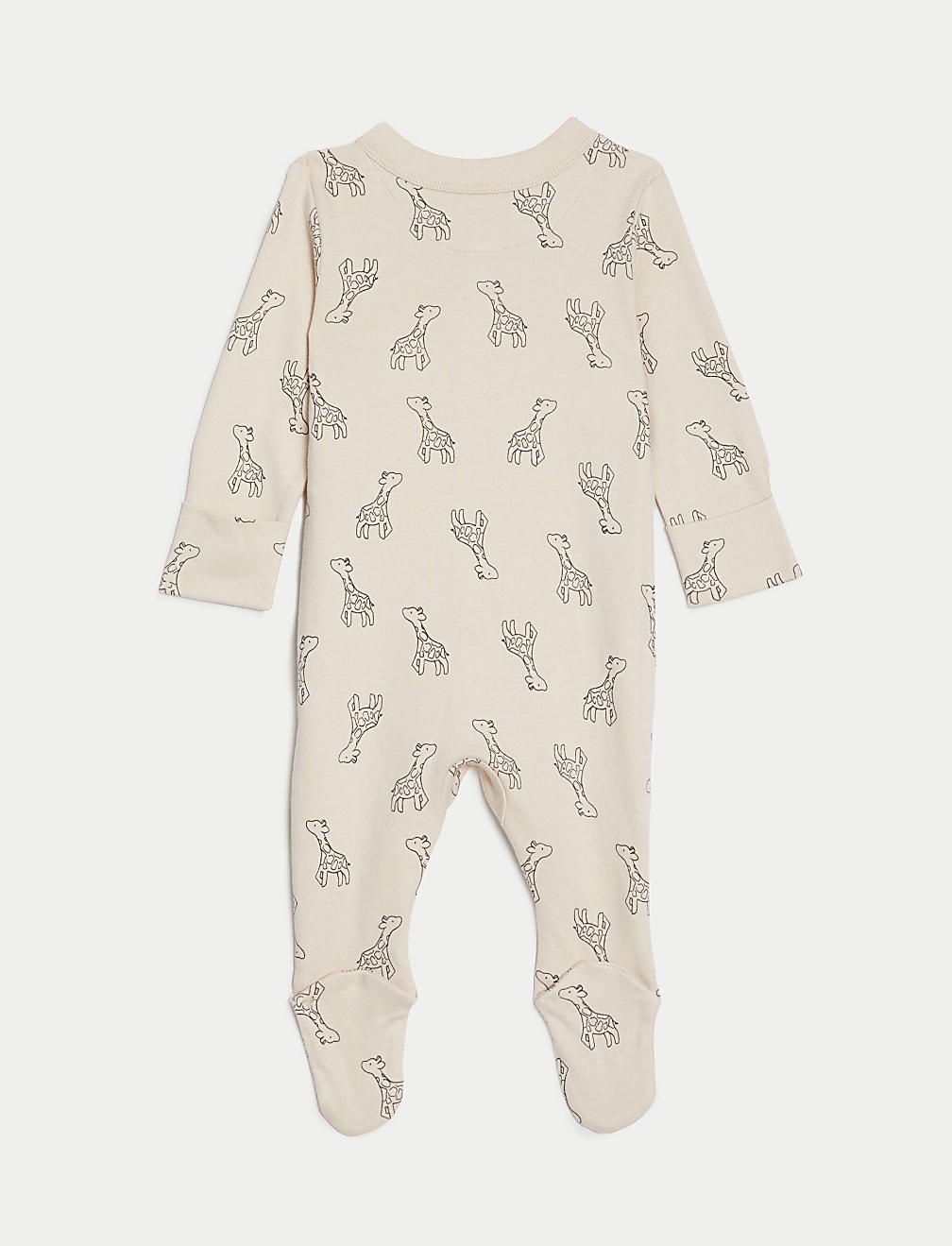3pk Pure Cotton Giraffe & Striped Sleepsuits (5lbs-3 Yrs)