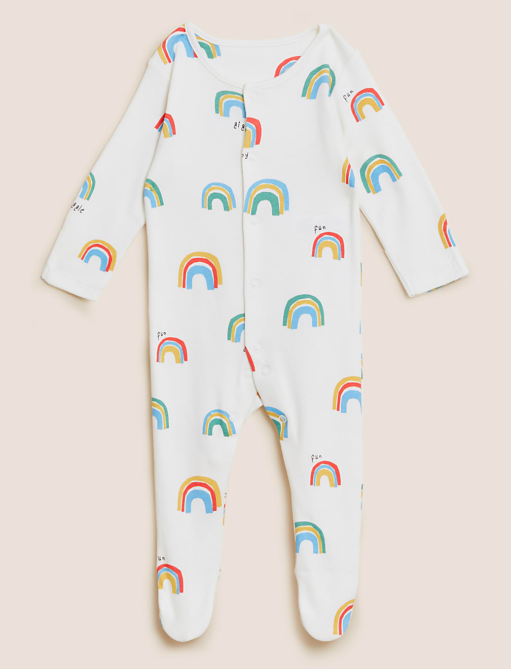 3pk Pure Cotton Printed Sleepsuits