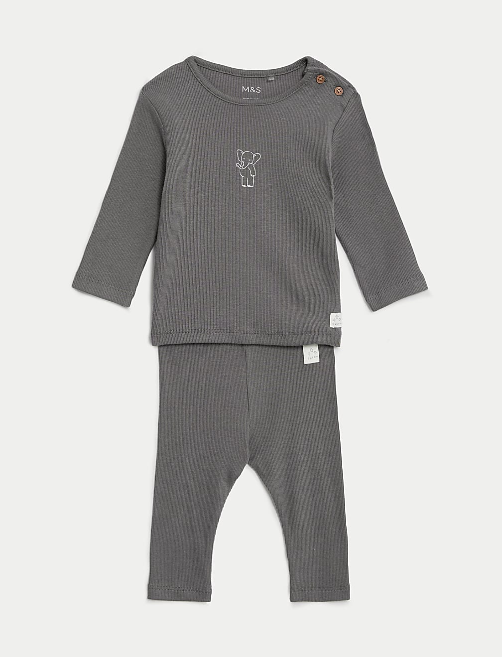 Buy 2pc Cotton Rich Elephant Outfit 0 1 Yrs at Marks Spencer