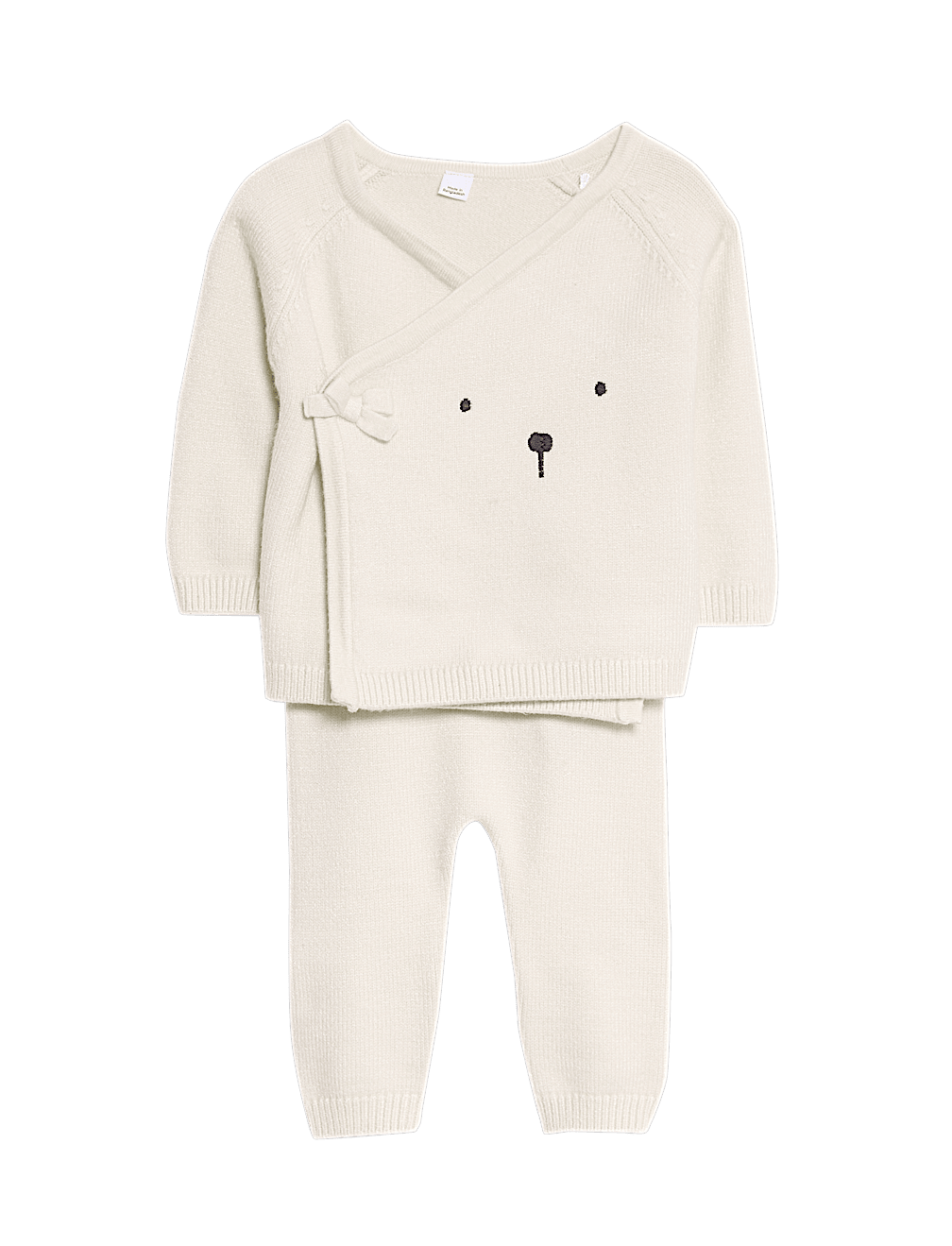 2pc Knitted Bear Wrap Outfit (0-12 Mths)