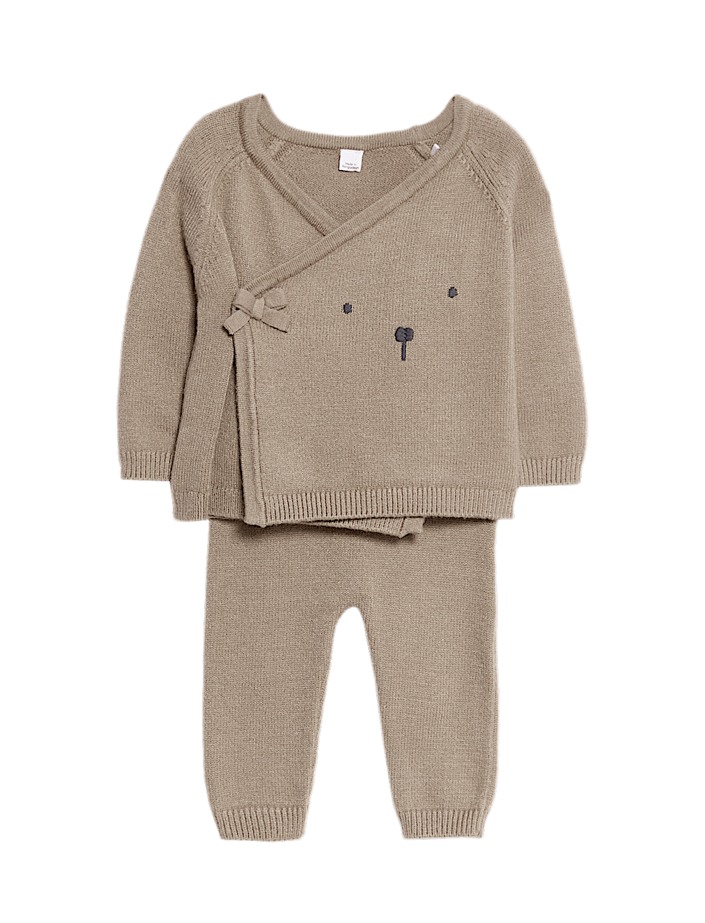 2pc Knitted Bear Wrap Outfit (0-12 Mths)