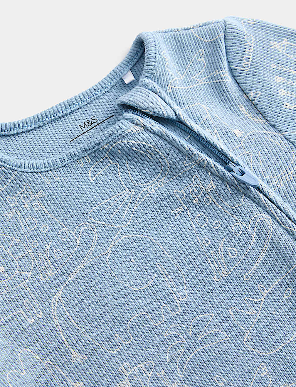 3pk Cotton Rich Ribbed Safari Sleepsuits (6½lbs-3 Yrs)